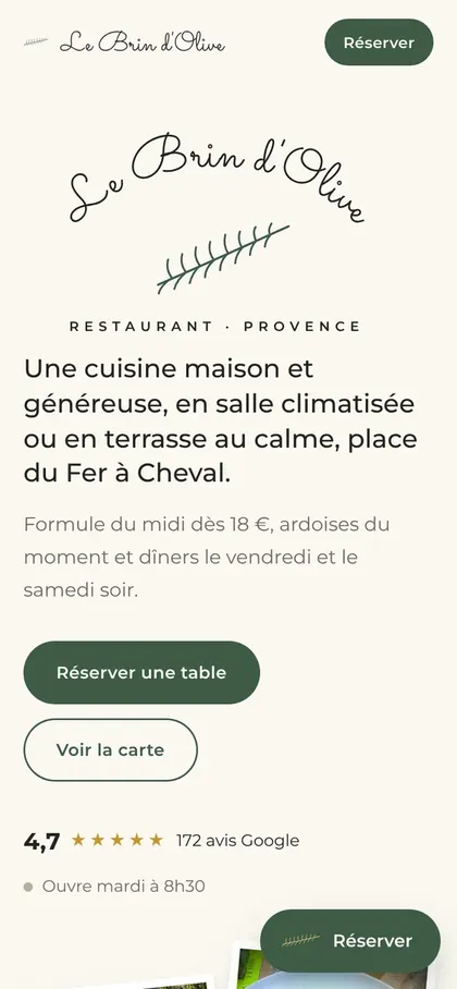 La même page sur téléphone